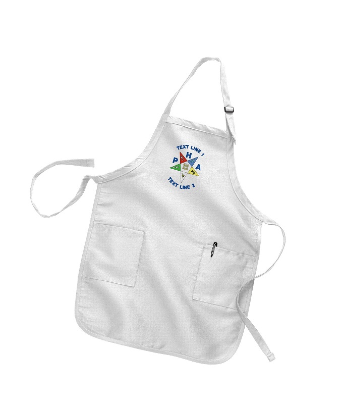 (image for) OES Eastern Star PHA Full Length Apron w/ Pockets